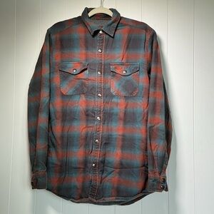 Dakota Grizzly Med Thermal Lined Flannel Shirt Jacket Plaid Snap Shacket Pockets